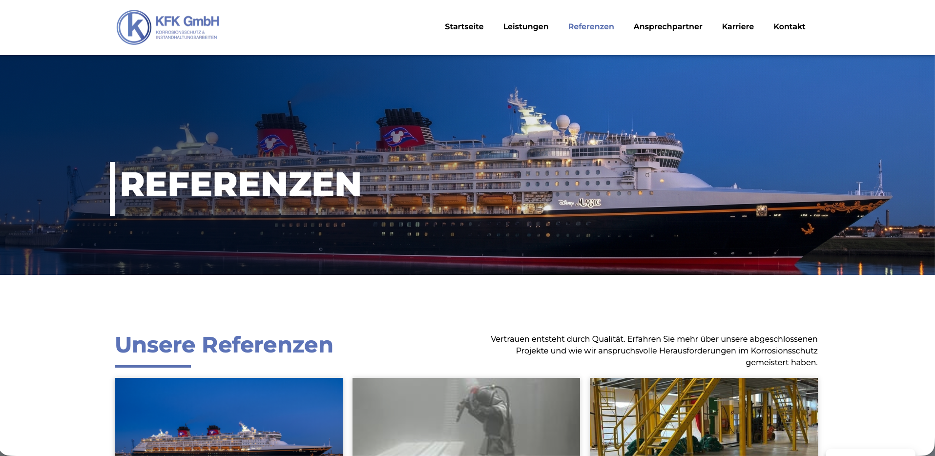 Website KFK GmbH – Korrosionsschutz