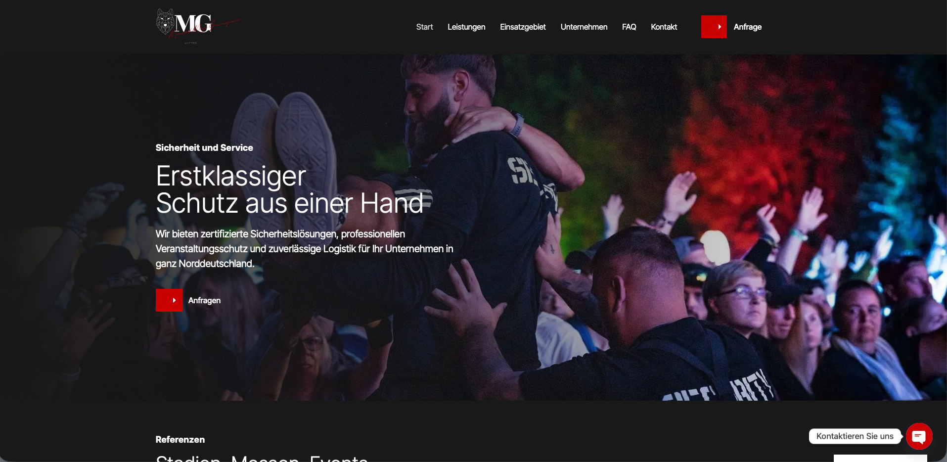 Website MG Sicherheitsdienst